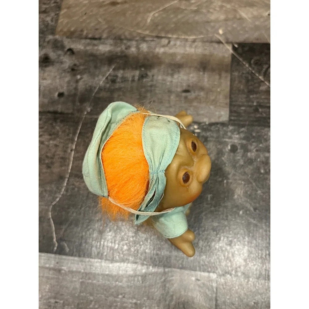 Vintage 1986 Russ Berrie Dam Troll Doll Nurse Doctor Mary Scrubs Orange Hair